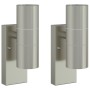 Luces de Pared Exteriores 2 pcs Plata Acero Inoxidable IP44 | Foro24.es | Tu tienda online para hogar, jardín y más Foro24.es
