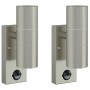 Apliques de Pared Exteriores de con Sensor 2 pcs Plateado Acero Inoxidable IP44 | Foro24.es | Tu tienda online para hogar, jardín y más Foro24.es
