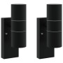 Luces de Pared Exteriores 2 pcs Acero Inoxidable Negro IP44 | Foro24.es | Tu tienda online para hogar, jardín y más Foro24.es