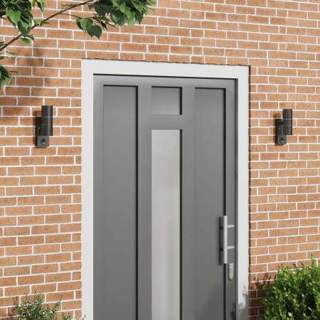 Luces de Pared Exteriores con Sensor 2 pcs acero inoxidable negro IP44 | Foro24.es | Tu tienda online para hogar, jardín y más Foro24.es