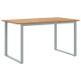 Mesa de Comedor Exterior Gris 140x80x75 cm Acero y Madera Sólida de Acacia von , Gartentische - Ref: Foro24-4010594, Preis: 1...