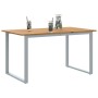 Mesa de Comedor Exterior Gris 140x80x75 cm Acero y Madera Sólida de Acacia von , Gartentische - Ref: Foro24-4010594, Preis: 1...