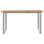 Mesa de Comedor Exterior Gris 140x80x75 cm Acero y Madera Sólida de Acacia von , Gartentische - Ref: Foro24-4010594, Preis: 1...