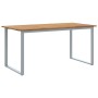 Mesa de Comedor Exterior  Gris 160x80x75 cm de Acero y Madera Sólida de Acacia | Foro24.es | Tu tienda online para hogar, jardín y más Foro24.es