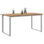 Mesa de Comedor Exterior  Gris 160x80x75 cm de Acero y Madera Sólida de Acacia | Foro24.es | Tu tienda online para hogar, jardín y más Foro24.es