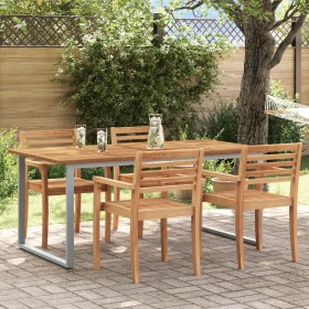 Mesa de Comedor de Exterior Gris 180x90x75 cm