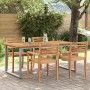 Mesa de Comedor de Exterior  Gris 180x90x75 cm Acero y Madera Sólida de Acacia | Foro24.es | Tu tienda online para hogar, jardín y más Foro24.es