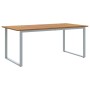 Mesa de Comedor de Exterior  Gris 180x90x75 cm Acero y Madera Sólida de Acacia | Foro24.es | Tu tienda online para hogar, jardín y más Foro24.es