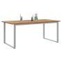 Mesa de Comedor de Exterior  Gris 180x90x75 cm Acero y Madera Sólida de Acacia | Foro24.es | Tu tienda online para hogar, jardín y más Foro24.es