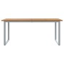 Mesa de Comedor de Exterior  Gris 180x90x75 cm Acero y Madera Sólida de Acacia | Foro24.es | Tu tienda online para hogar, jardín y más Foro24.es