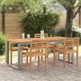 Mesa de Comedor Exterior Gris 200x90x75 cm Acero y Madera Sólida de Acacia von , Gartentische - Ref: Foro24-4010597, Preis: 2...