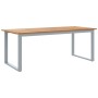 Mesa de Comedor Exterior Gris 200x90x75 cm Acero y Madera Sólida de Acacia von , Gartentische - Ref: Foro24-4010597, Preis: 2...