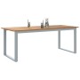 Mesa de Comedor Exterior Gris 200x90x75 cm Acero y Madera Sólida de Acacia von , Gartentische - Ref: Foro24-4010597, Preis: 2...