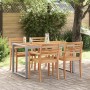 Mesa de Comedor Exterior Gris 140x80x75 cm Acero y Madera Sólida de Acacia von , Gartentische - Ref: Foro24-4010602, Preis: 1...