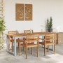 Mesa de Comedor Exterior Gris 200x90x75 cm Acero y Madera Sólida de Acacia von , Gartentische - Ref: Foro24-4010597, Preis: 2...