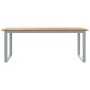 Mesa de Comedor Exterior Gris 200x90x75 cm Acero y Madera Sólida de Acacia von , Gartentische - Ref: Foro24-4010597, Preis: 2...