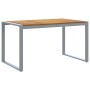 Mesa de Comedor Exterior Gris 140x80x75 cm Acero y Madera Sólida de Acacia von , Gartentische - Ref: Foro24-4010602, Preis: 1...