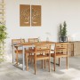 Mesa de Comedor Exterior Gris 140x80x75 cm Acero y Madera Sólida de Acacia von , Gartentische - Ref: Foro24-4010602, Preis: 1...