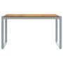 Mesa de Comedor Exterior Gris 140x80x75 cm Acero y Madera Sólida de Acacia von , Gartentische - Ref: Foro24-4010602, Preis: 1...