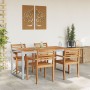 Mesa de Comedor Exterior  Gris 160x80x75 cm Acero y Madera Maciza de Acacia | Foro24.es | Tu tienda online para hogar, jardín y más Foro24.es