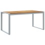 Mesa de Comedor Exterior  Gris 160x80x75 cm Acero y Madera Maciza de Acacia | Foro24.es | Tu tienda online para hogar, jardín y más Foro24.es