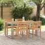 Mesa de Comedor Exterior  Gris 160x80x75 cm Acero y Madera Maciza de Acacia | Foro24.es | Tu tienda online para hogar, jardín y más Foro24.es