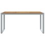 Mesa de Comedor Exterior  Gris 160x80x75 cm Acero y Madera Maciza de Acacia | Foro24.es | Tu tienda online para hogar, jardín y más Foro24.es