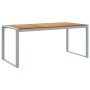 Mesa de Comedor al Aire Libre Gris 180x90x75 cm de Acero y Madera Sólida de Acacia by , Garden tables - Ref: Foro24-4010604, ...