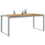Mesa de Comedor al Aire Libre Gris 180x90x75 cm de Acero y Madera Sólida de Acacia by , Garden tables - Ref: Foro24-4010604, ...