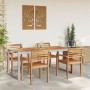 Mesa de Comedor al Aire Libre Gris 180x90x75 cm de Acero y Madera Sólida de Acacia by , Garden tables - Ref: Foro24-4010604, ...