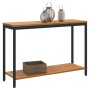 Mesa de Exterior Natural & Negra 35x110x75 cm Madera Maciza y Acero by , Garden tables - Ref: Foro24-4010607, Price: 130,83 €...