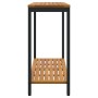 Mesa de Exterior Natural & Negra 35x110x75 cm Madera Maciza y Acero by , Garden tables - Ref: Foro24-4010607, Price: 130,83 €...