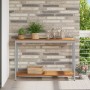 mesa de Exterior Natural y Gris 35x110x75 cm Madera Sólida y Aluminio | Foro24.es | Tu tienda online para hogar, jardín y más Foro24.es