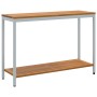 mesa de Exterior Natural y Gris 35x110x75 cm Madera Sólida y Aluminio | Foro24.es | Tu tienda online para hogar, jardín y más Foro24.es