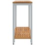 mesa de Exterior Natural y Gris 35x110x75 cm Madera Sólida y Aluminio | Foro24.es | Tu tienda online para hogar, jardín y más Foro24.es