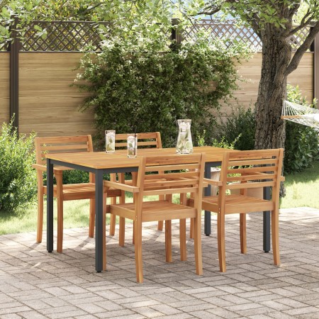 Mesa de Jardín 150x90x75 cm de Madera Maciza de Acacia y Metal by , Garden tables - Ref: Foro24-4010611, Price: 196,78 €, Dis...