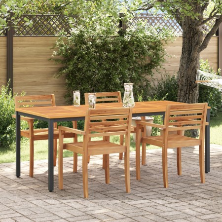 Mesa de Jardín 200x90x75 cm de Madera de Acacia Sólida y Metal by , Garden tables - Ref: Foro24-4010613, Price: 252,02 €, Dis...