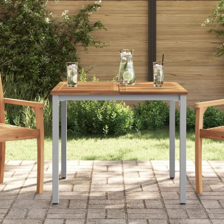 Mesa de Jardín 90x90x75 cm de Madera de Acacia Sólida y Metal by , Garden tables - Ref: Foro24-4010614, Price: 142,16 €, Disc...