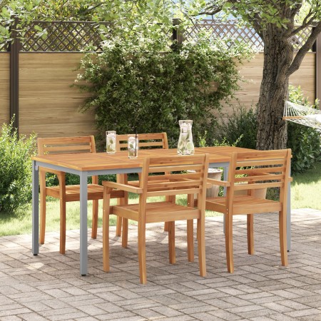 Mesa de Jardín  180x90x75 cm de Madera Maciza de Acacia y Metal | Foro24.es | Tu tienda online para hogar, jardín y más Foro24.es