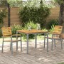 Sillas de Jardín 2 pcs Gris de Madera Sólida de Acacia y Acero | Foro24.es | Tu tienda online para hogar, jardín y más Foro24.es