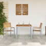 Sillas de Jardín 2 pcs Gris de Madera Sólida de Acacia y Acero | Foro24.es | Tu tienda online para hogar, jardín y más Foro24.es