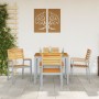 Juego de 4 Sillas de Jardín Grises de Madera Maciza de Acacia y Acero de , Sillas de jardín - Ref: Foro24-4010625, Precio: 30...