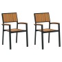 Sillas de Exterior 2 pcs Apilables Negros de Madera Maciza Acacia y Metal von , Gartenstühle - Ref: Foro24-4010626, Preis: 16...