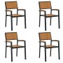 Sillas de exterior 4 pcs apilables de madera maciza de acacia y metal von , Gartenstühle - Ref: Foro24-4010627, Preis: 312,45...
