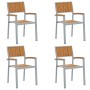 Sillas de exterior  4 pcs apilables en gris de madera maciza de acacia y metal | Foro24.es | Tu tienda online para hogar, jardín y más Foro24.es