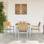 Sillas de exterior  4 pcs apilables en gris de madera maciza de acacia y metal | Foro24.es | Tu tienda online para hogar, jardín y más Foro24.es