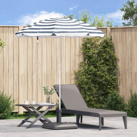 Parasol de playa con poste de aluminio Azul y Blanco 240 cm de , Sombrillas - Ref: Foro24-4010663, Precio: 24,79 €, Descuento: %
