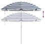 Parasol de playa con poste de aluminio Azul y Blanco 240 cm de , Sombrillas - Ref: Foro24-4010663, Precio: 24,79 €, Descuento: %