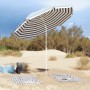 Paraguas de Playa con Poste de Aluminio Azul y Blanco 300 cm by , Umbrellas - Ref: Foro24-4010669, Price: 34,93 €, Discount: %