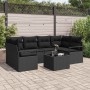 Conjunto de sofá de jardín 7 pcs Negro 55 x 55 x 37 cm